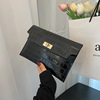 Small clutch bag, shoulder bag, summer ultra thin lock, crocodile print, 2023