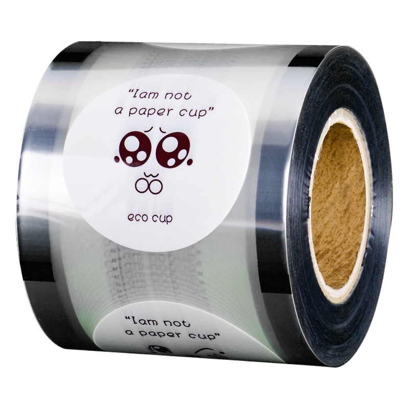Leche té taza de plástico película de sellado desechable 90/95 calibre leche de soja embalaje Copa película de sellado de impresión logo