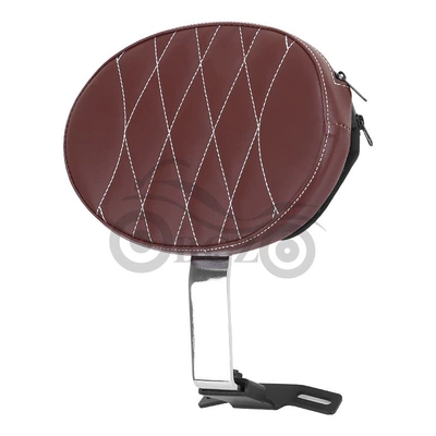 Breakthrough Modified Driver Backrest | Motorcycle cushion - brown-grid-plating-rod