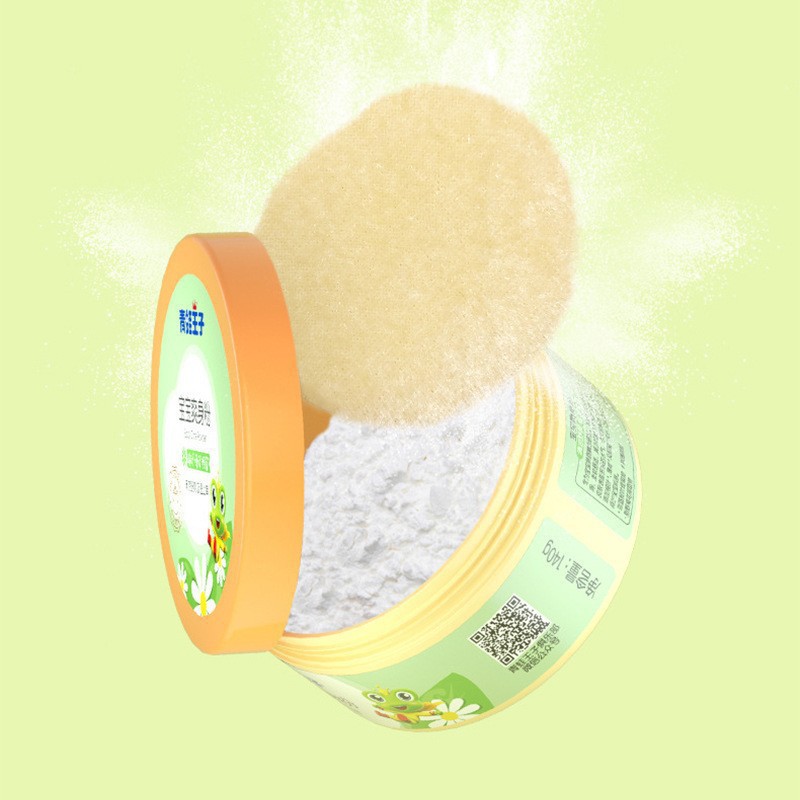 Frog Prince Newborn Baby Powder, 140g with Puff, Cool Powder, Baby Bottom Powder, Heat Rash Powder
