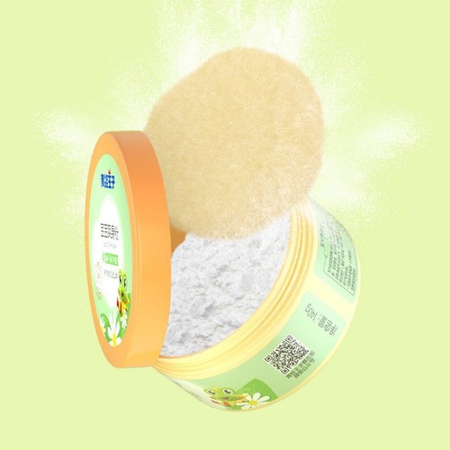 Frog Prince Newborn Baby Powder, 140g with Puff, Cool Powder, Baby Bottom Powder, Heat Rash Powder