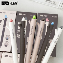 禾硕树枝小鸟旋转中性笔创意低重心双珠CS速干刷题签字扭扭黑笔