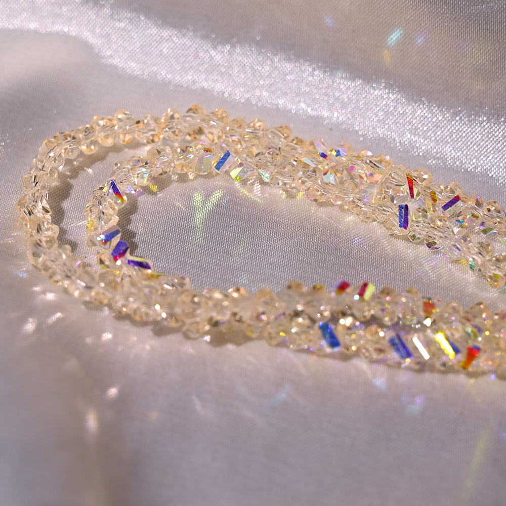 Collar de perlas de cristal de diamante de cristal triangular de 4 mm collar de perlas sueltas de bricolaje artesanal accesorios de ropa accesorios de cadena de teléfono móvil accesorios de cadena de teléfono móvil image 38
