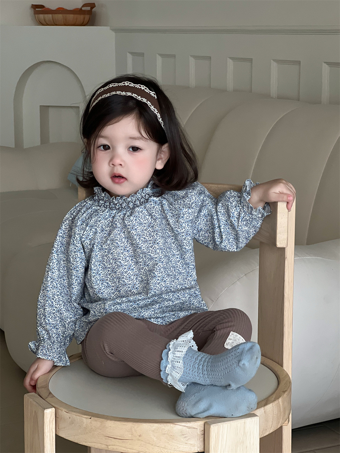 Conjunto de Dos Piezas de Ropa Otoñal para Niñas 2026, Estilo Coreano, Camisa con Estampado Floral y Leggings