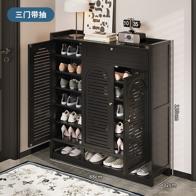 검정색 3도어 8단 서랍-D283