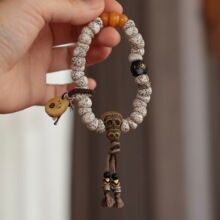 原创星月蒜瓣大肠搭配驼骨阿呆三通咒点卡子驼骨大肠天珠镶标桶珠