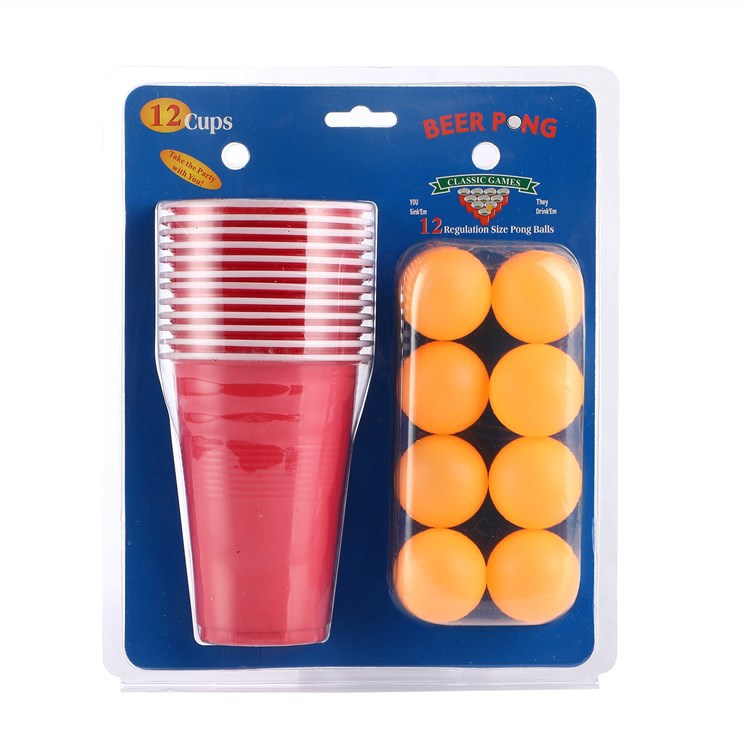Copa de fiesta de tenis de mesa de cerveza americana Taza de plástico desechable 16oz Taza bicolor Taza Juego de fiesta Taza en solitario