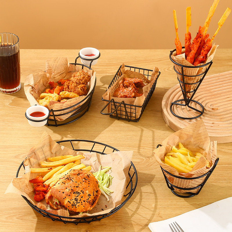 Creative snack basket French fries plate French fries basket French fries basket French fries basket fried food plate loading plate fried chicken tableware