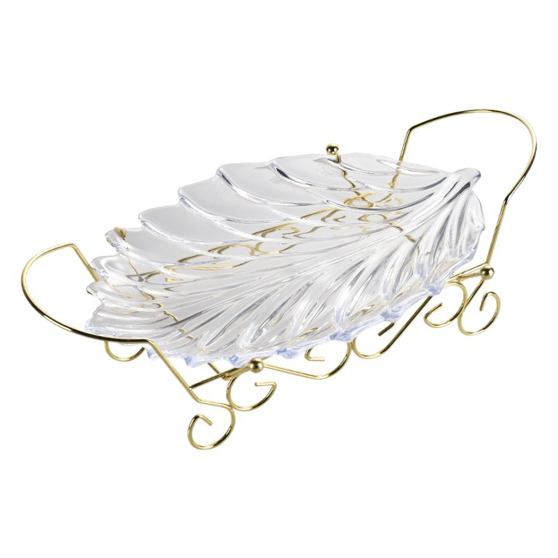 Acrílico plato de merienda personalizada plato de fruta Placa de barra de oscilación plato de fruta de plástico con estante creativo sala de estar plato de fruta grande