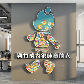 网红打卡造景办公室墙面装饰企业文化司进门手机形象氛围布置贴画