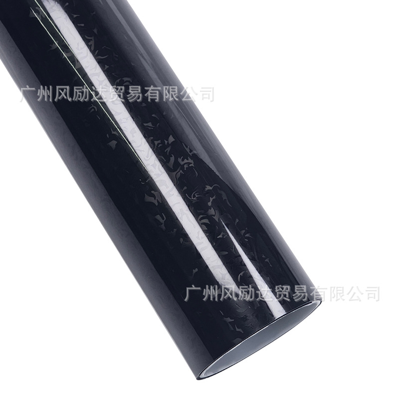 Pet High-Gloss Forged Flame-Pattern Carbon Fiber Matte Interior Trim Glossy Black Rearview Mirror Full Body Sticker Film