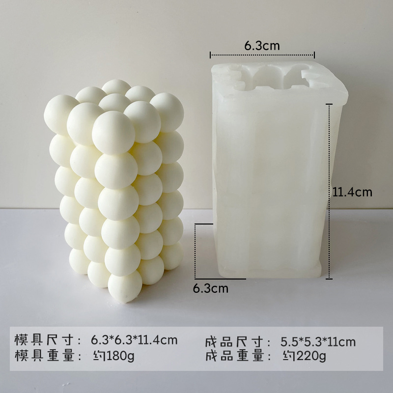 Transfronteriza geométrica BOLA MÁGICA vela molde de silicona diamante superficie bola polígono cubo aromaterapia vela molde al por mayor