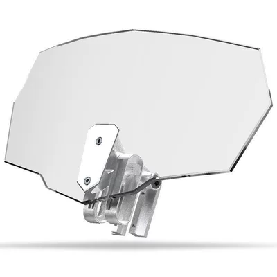 Universal motorcycle modification small windshield with adjustable height, windscreen with kite line protection and anti-cutting accessories (Motorcycle front windshield) - approximate-dimensions-height-115-width-260transparent-electrostatic-film