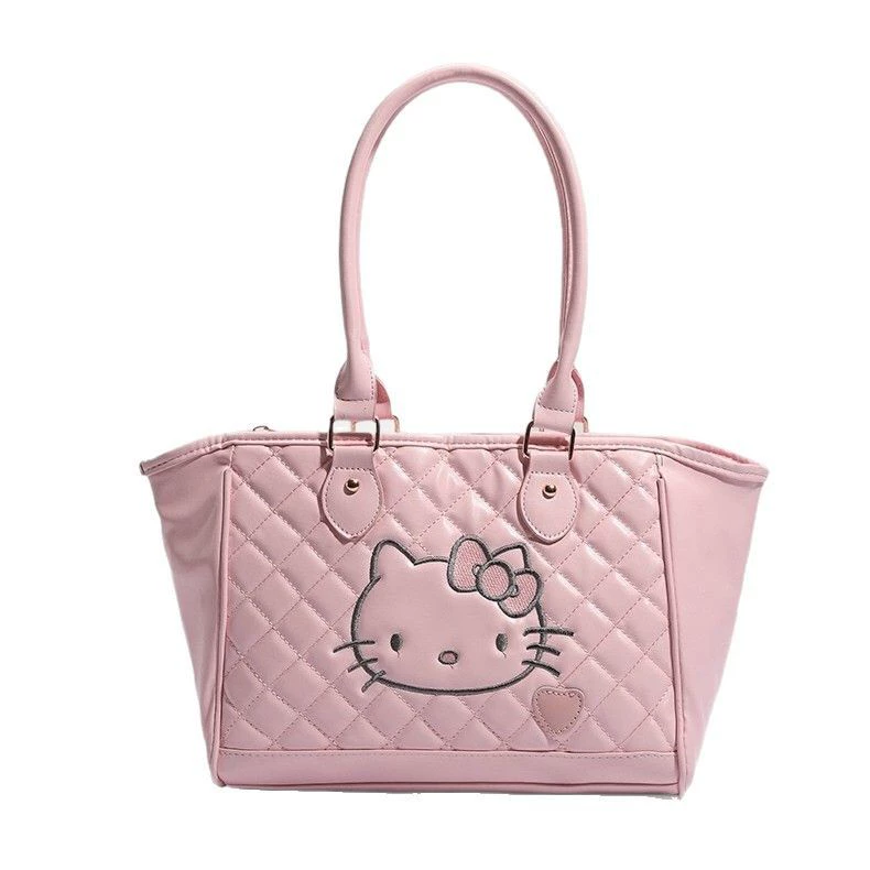 Сумка ручная через плечо (Sanrio) Hello Kitty, ромбовидная стёганая, розовая, 30×11×22 см