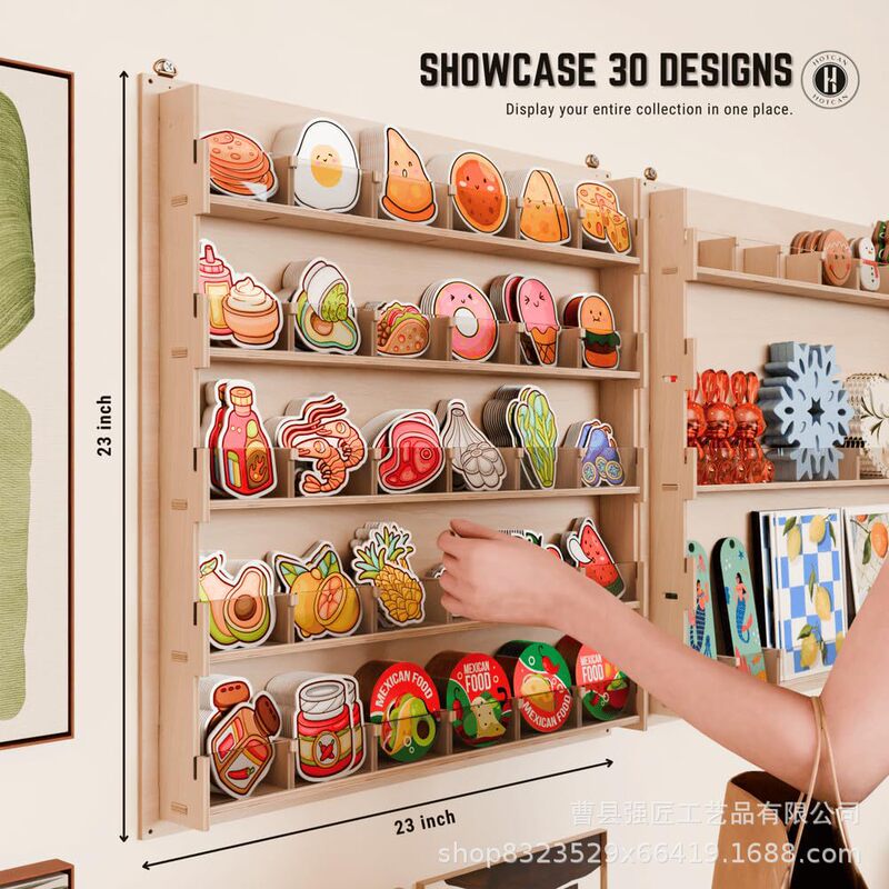 Wooden Sticker Storage Rack Wall-Mounted Bookmark and Business Card Divider Display Rack Storage Decoration Retail Shelf Wooden Sticker Storage Rack Wall-Mounted Bookmark and Business Card Divider Display Rack Storage Decoration Retail Shelf