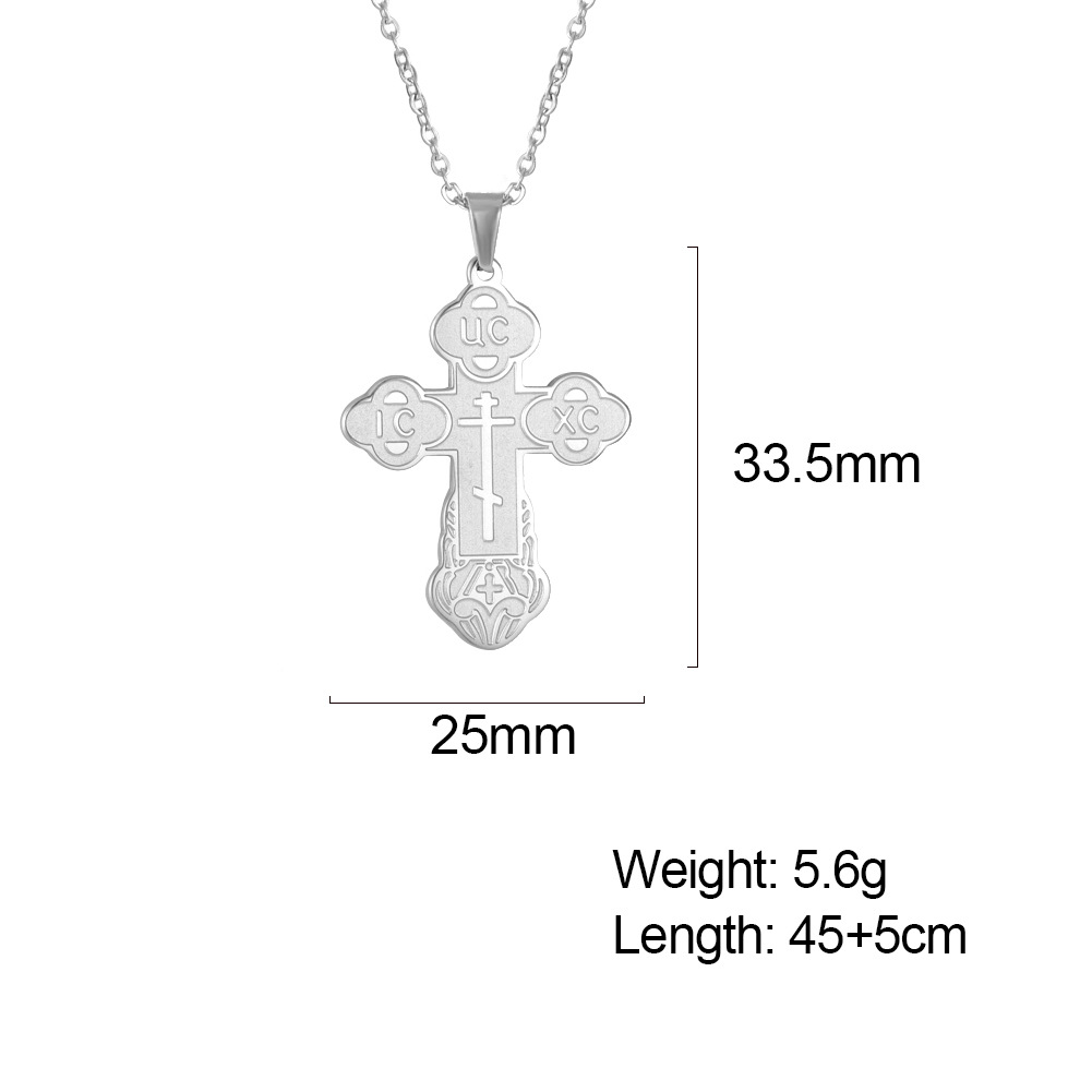 Retro Simple Style Cross Stainless Steel Plating Pendant Necklace_colorza_10