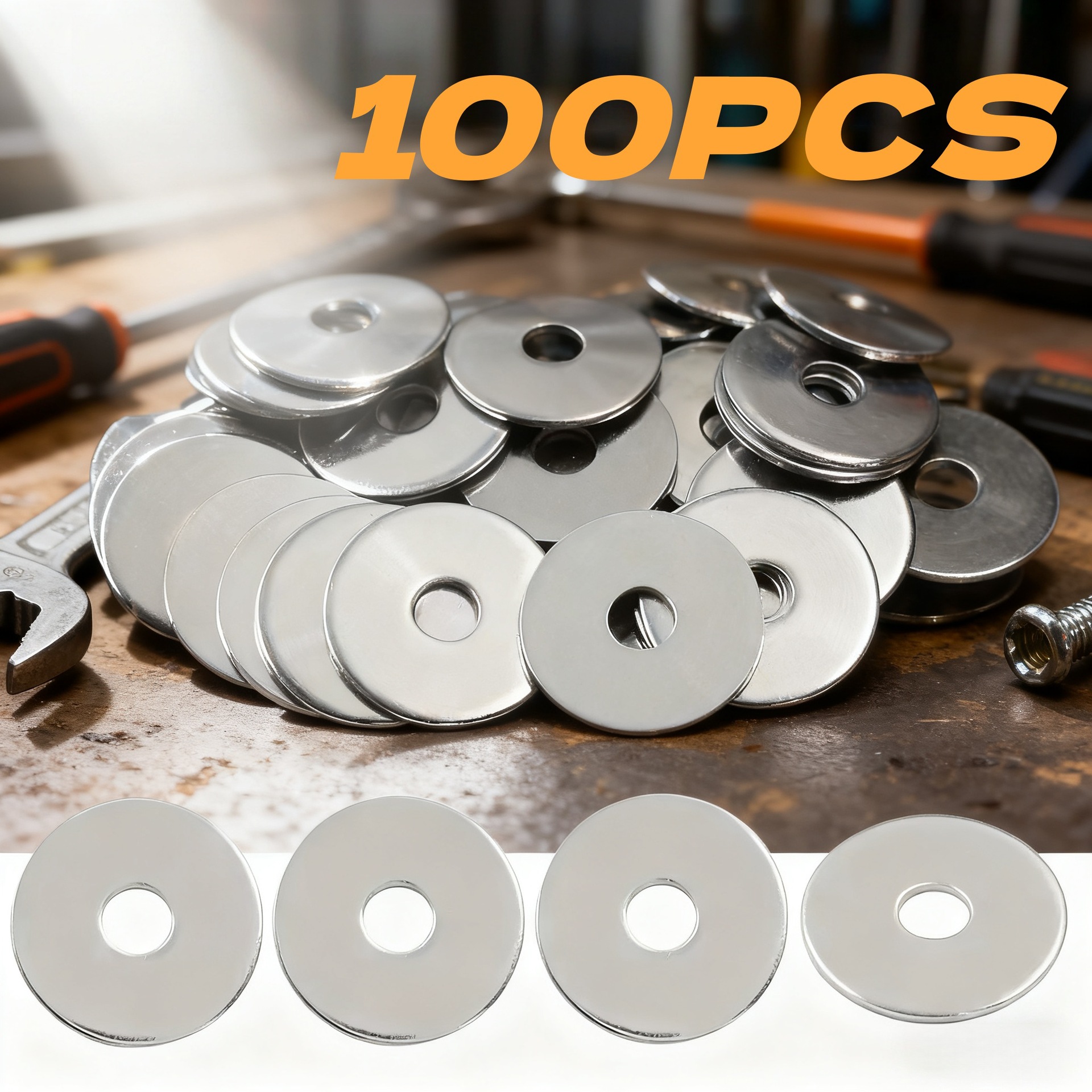 100PCS 平垫片组合 M5 M6 M8 M10