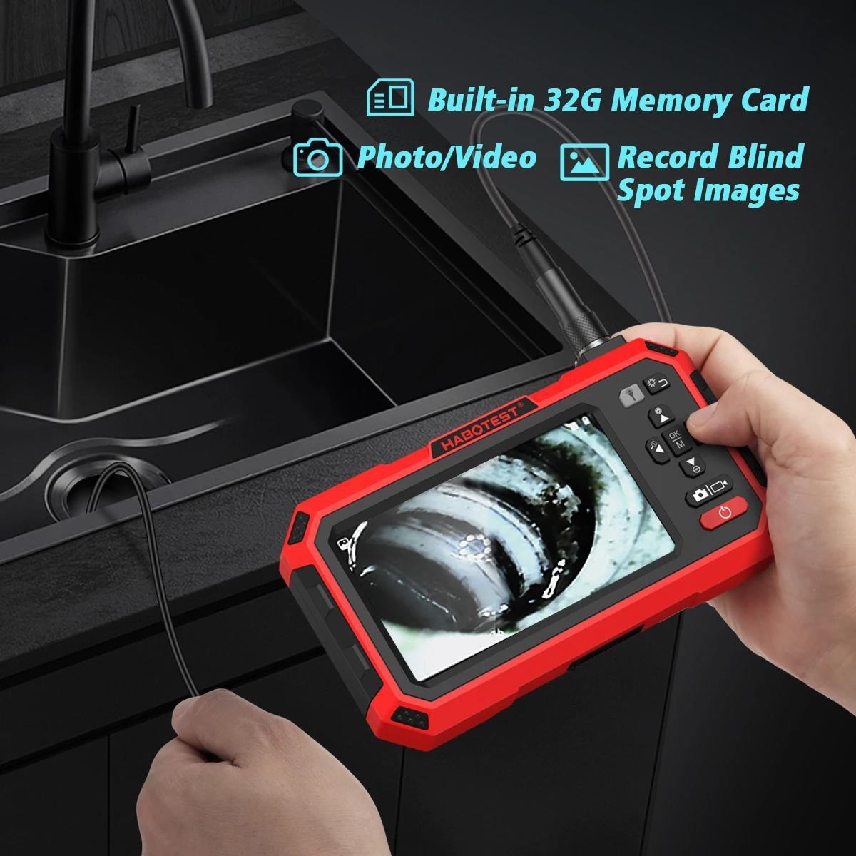HABOTEST Taşınabilir HD Endüstriyel Borescope 4.3 İnç Ekranlı Boru Oto Onarım Su Geçirmez Kamera