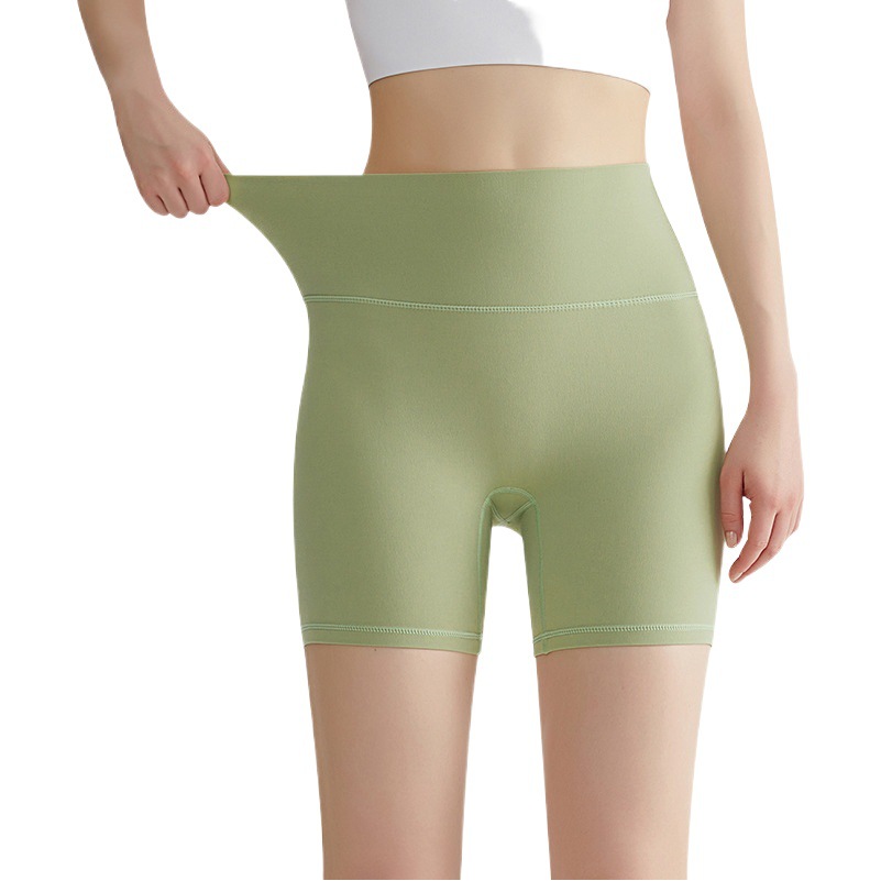 Weiman pantalones cortos de yoga de tres puntos sin talla, pantalones cortos de cintura alta para realzar la cadera, ropa interior antibacteriana sin sentido de la nube, pantalones de fitness de tres puntos para mujer