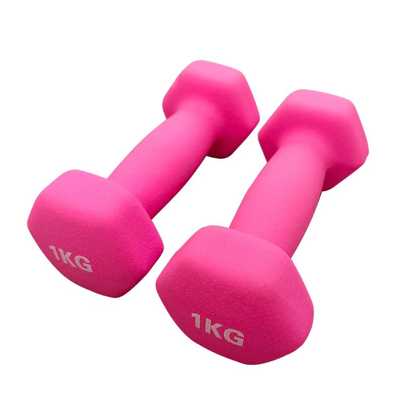 Dumbbell hexagonal de inmersión de plástico color esmerilado equipo de ejercicios domésticos encapsulado en pegamento equipo de juego deportivo