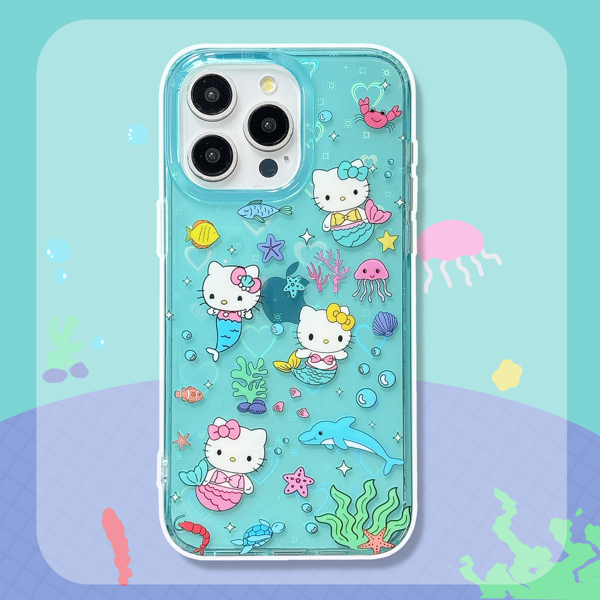 Verano fresco submarino linda sirena apple 16ProMax funda para teléfono móvil 15/14 nuevo 13 amor 15P