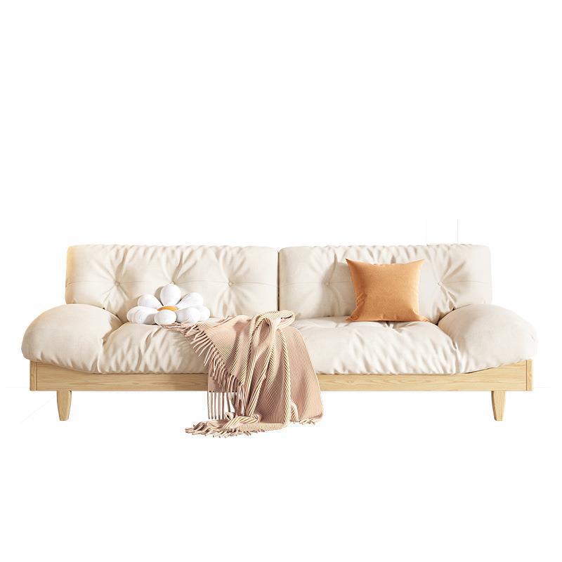 Nórdico blanco cera madera sofá nube estilo japonés sala de estar fila recta moderno simple pequeño apartamento sofá