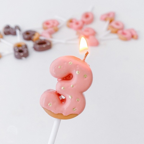 ins baby first birthday cute strawberry chocolate digital candle adult children cake decoration plug-in