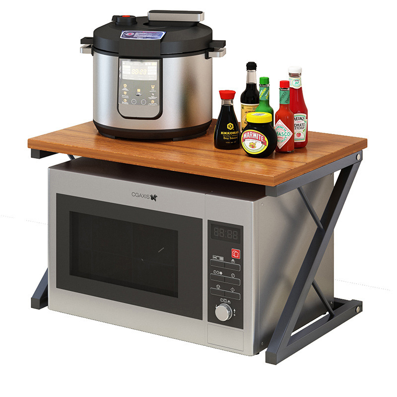 Estante de cocina piso de múltiples capas horno de microondas estante de almacenamiento estante de horno encimera sin perforar ahorro de espacio