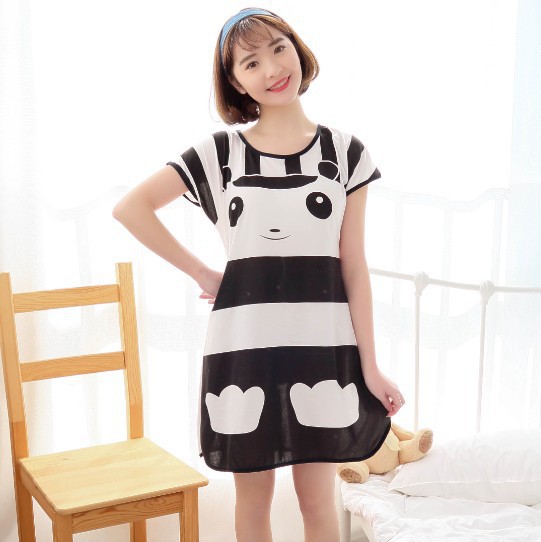 Camisón de verano pijamas de las mujeres de manga corta de dibujos animados lindo camisón Delgado desgaste del hogar Comercio exterior transfronterizo al por mayor