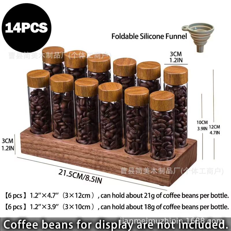 クロスボーダー新しい無垢材カバーウォールナットコーヒー豆ボトルコーヒーフレグランスボトル収納ベース収納ディスプレイラック|undefined