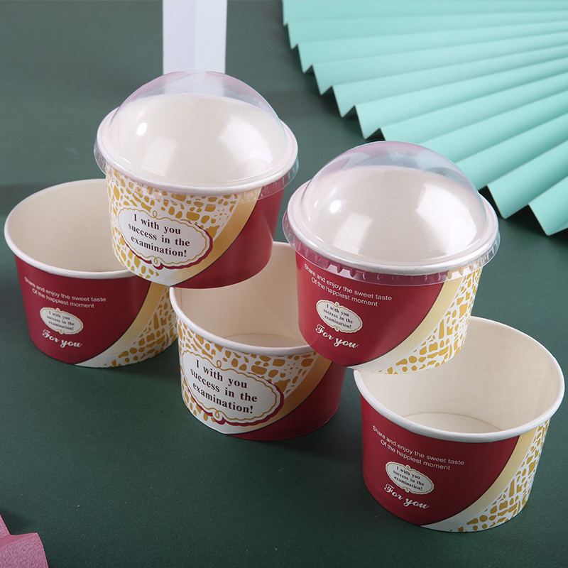 一次性小冰淇淋纸杯4盎司冰激凌雪糕杯子加厚炒酸奶碗1000套|ms