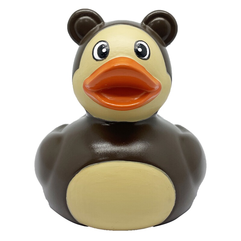 Foreign trade 3 inch dark brown glue duck unique mini bath toys accompany baby swimming function environmental protection material
