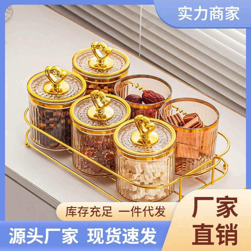 ✅ Герметичная банка для пищевых продуктов, утолщенная прозрачная коробка для хранения, круглая пластиковая банка для хранения закусок с крышкой, бытовое хранение сухих продуктов