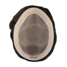 男士真人假发跨境爆款 TOUPEE 发块外贸专供MONO结实透气青岛工厂