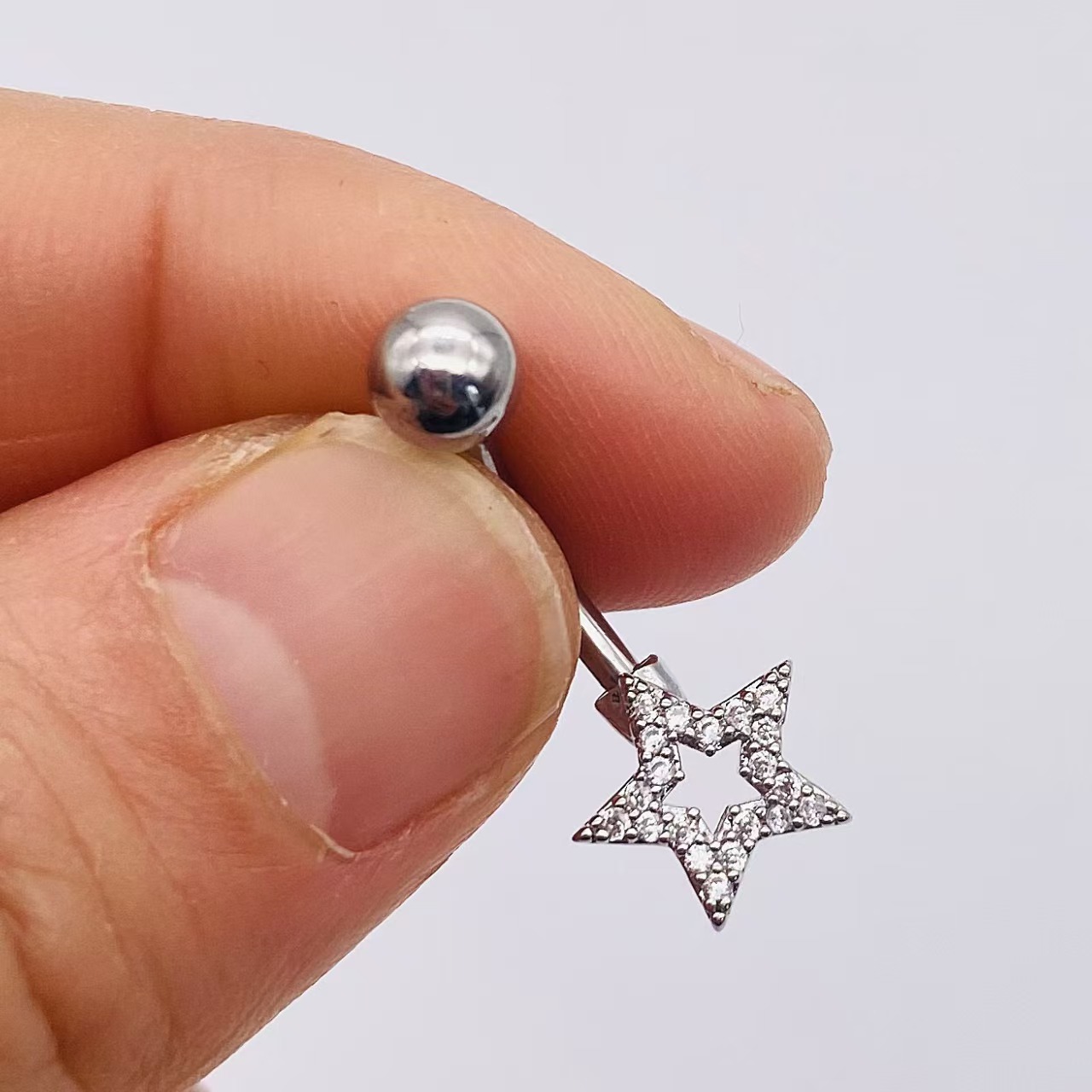 Zircon Bow Leaf Navel Ring Belly Button Ring Piercing Jewelry Wholesale detail image 15