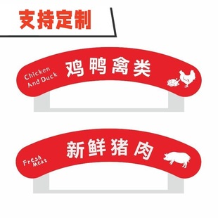 Pork Freezer Product Classification Sign Display Classification Sign Fresh Acrylic Partition Partition Meat Segmentation Sign