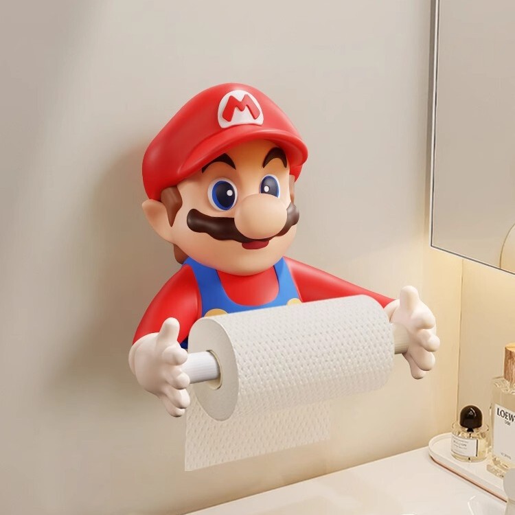 クリエイティブマリオホームバスルーム壁掛けトイレットペーパーホルダートイレットペーパーホルダーペーパータオルホルダートイレットペーパー装飾ラック|undefined