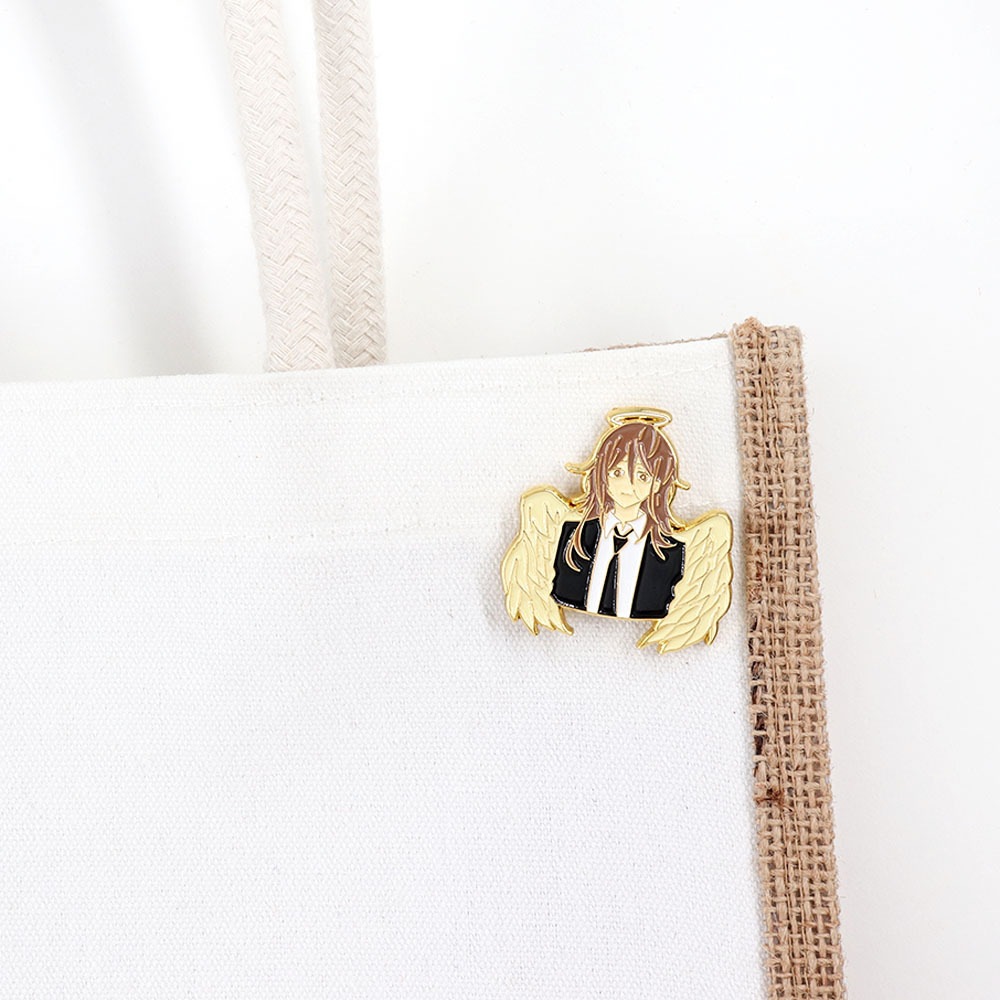 Chainsaw Man Angel Demon Enamel Brooch Denji Power Fan Art Metal Badge Anime Backpack Decoration Pin