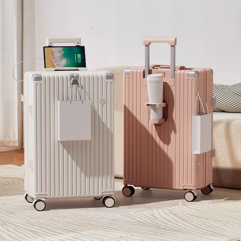 20 pulgadas, maletero y mujer, maleta roja ultra silenciosa, robusta y duradera, 24 contraseñas de viaje, maleta de embarque de cuero.