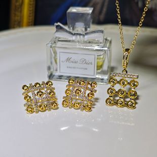 DIY Pearl Earring Accessories Dantao S925 Silver Needle Zircon Nine-Square Grids High Color Retention Pearl Earrings Empty Support Direct Sales