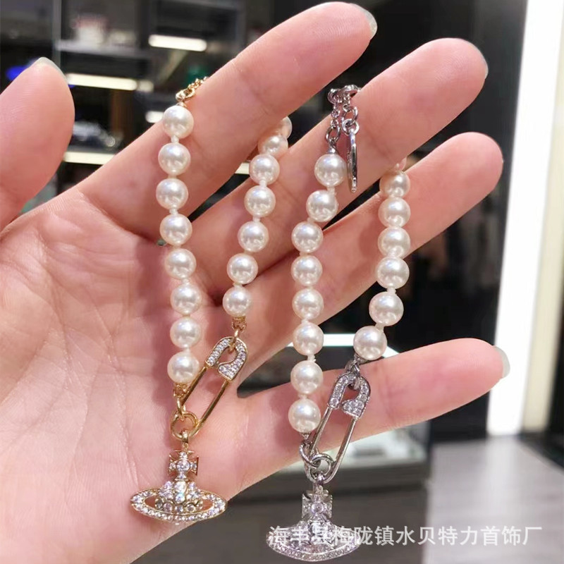 High quality new xiempress pin Saturn pearl bracelet bracelet light luxury niche female pearl chain factory direct sales