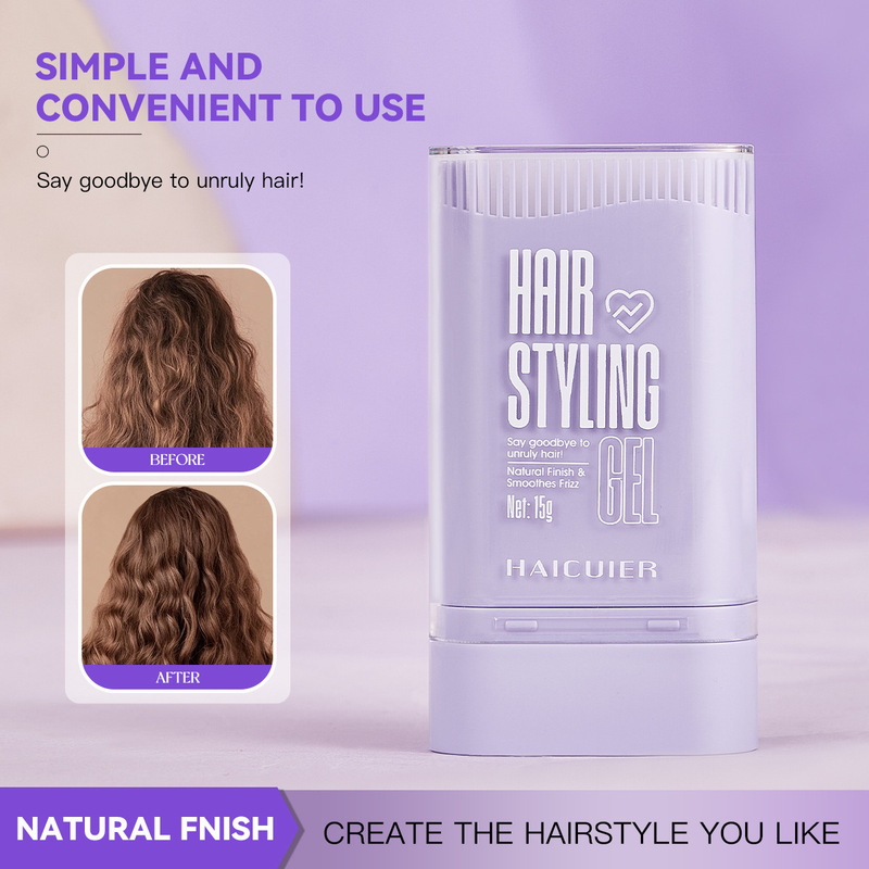 Cross-Border Popular Rotating Solid Long-Lasting Styling Hair Wax Stick Anti-Frizz Hair Gel Styling Gel