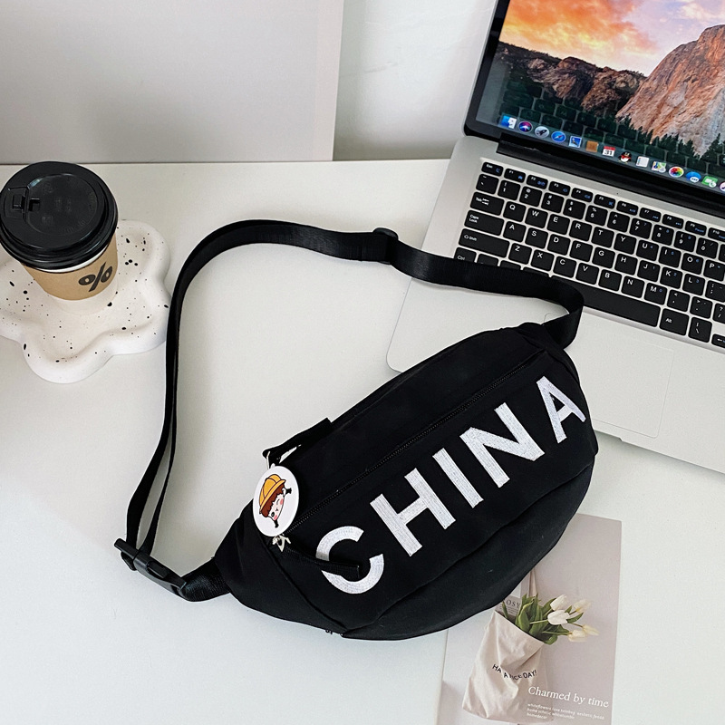 Nuevo tipo de bolso infantil estilo coreano de moda letras bolso de mochila para hombres simple de alto valor de belleza bolso de pecho ligero