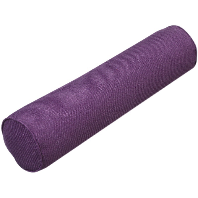 纯色棉麻多功能圆柱枕套颈椎枕头沙发头枕紫护颈枕糖果枕长条腰枕