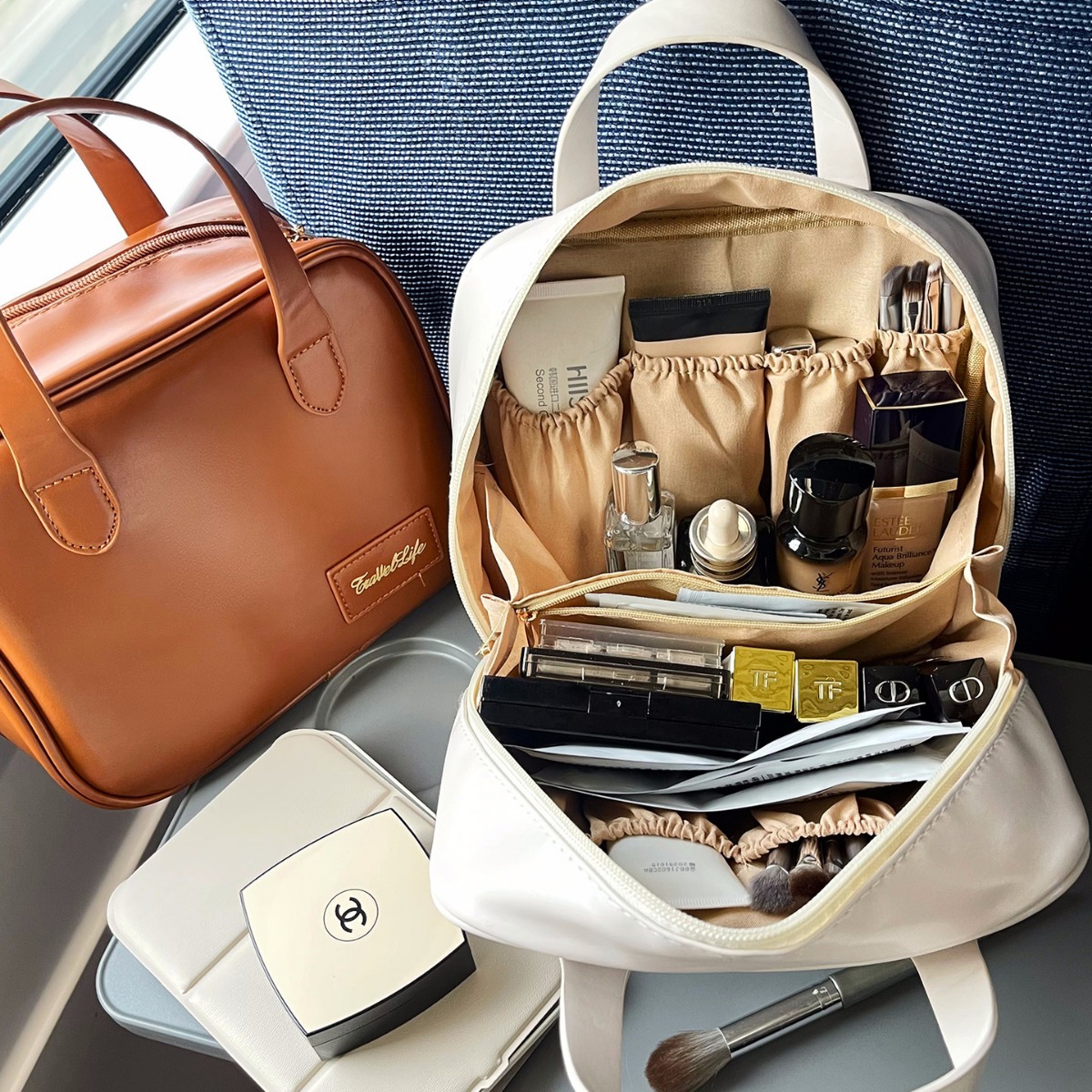 Bolsa de cosméticos de las mujeres nuevo portátil cuadrado portátil de gran capacidad bolsa de almacenamiento de cuidado de la piel cepillo cosmético bolsa de lavado de viaje