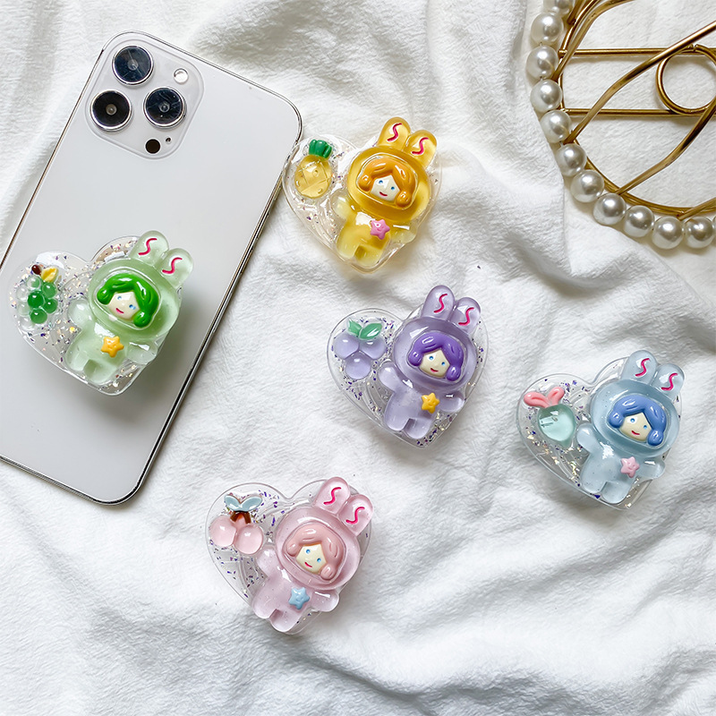 Mobile phone airbag bracket, adhesive drop cartoon rabbit cute doll, retractable desktop air cushion support, stable and_voghion.com