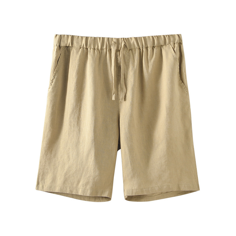 French Imported Linen Shorts Men's Korean Style Trendy Summer Loose Casual Large Pants Outer Wear Linen Five-Point Pants