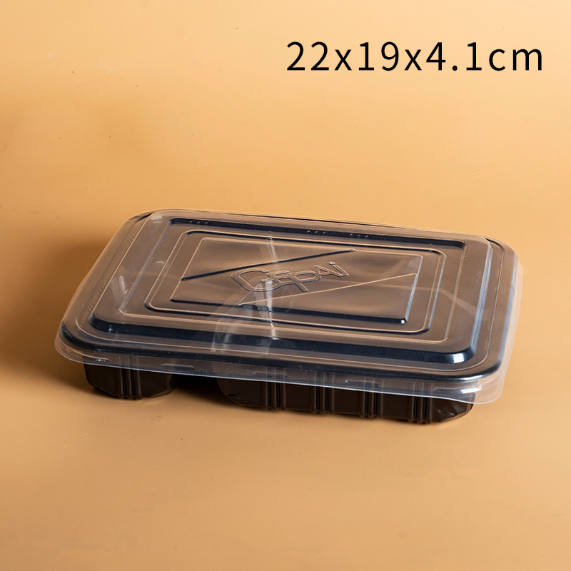 Cajas de almuerzo desechables Gepai con tres, cuatro y cinco compartimentos, cajas para comida rápida, cajas para llevar con múltiples compartimentos, cajas bento al por mayor.