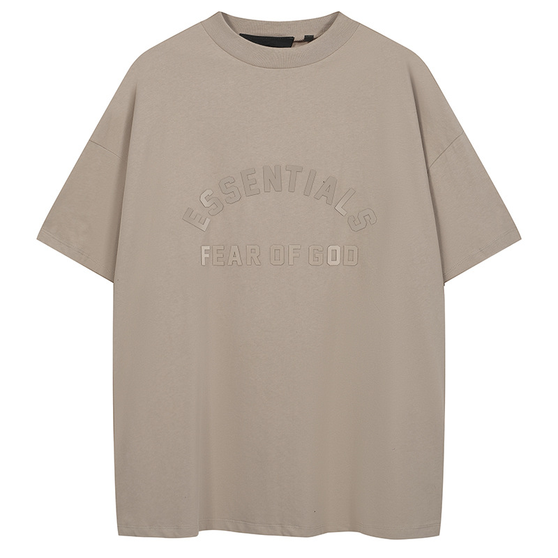 FOG ESSENTIALS WANG Jiaer mismo estilo pequeño cuello alto ancho fuerte hombres sueltos de manga corta pareja camiseta casual