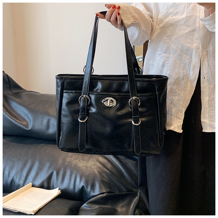 Retro Women's Shoulder Bag Large Capacity Tote Simple Texture_voghion.com